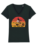 Live, Love, Ride Tricou mânecă scurtă guler V Damă Evoker