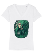 Fata verde Tricou mânecă scurtă guler V Damă Evoker