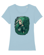 Fata verde Tricou mânecă scurtă guler larg fitted Damă Expresser