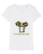 Let`s find each other`s colours Tricou mânecă scurtă guler V Damă Evoker