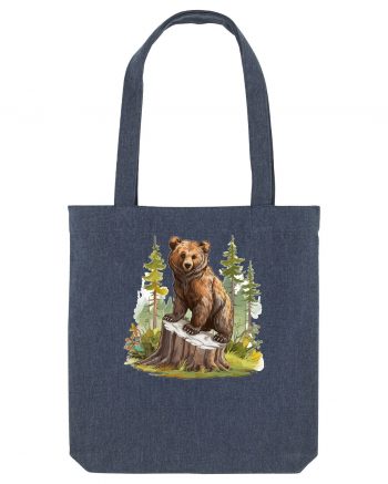 Bear in the forest Midnight Blue