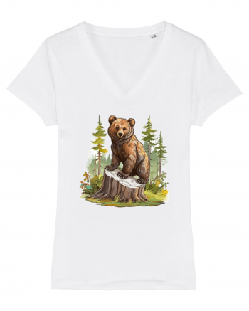 Bear in the forest White