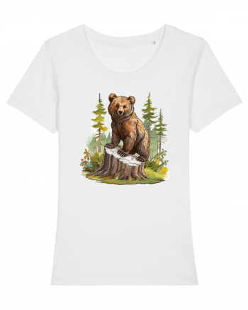 Bear in the forest White