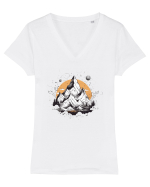 Mountain Doodles Tricou mânecă scurtă guler V Damă Evoker