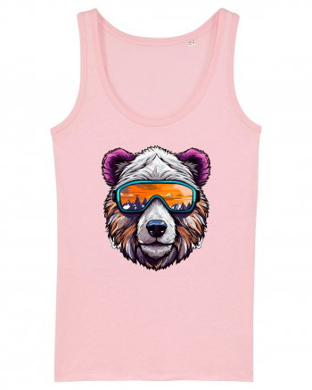 Snowboarding bear Cotton Pink