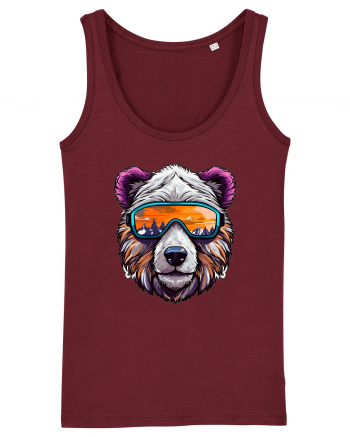 Snowboarding bear Burgundy