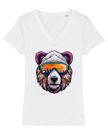 Snowboarding bear White