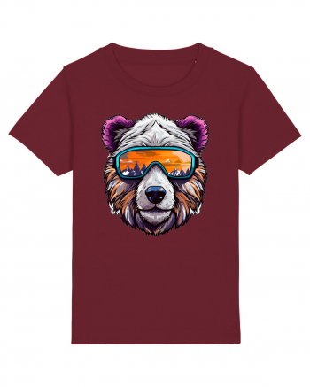 Snowboarding bear Burgundy