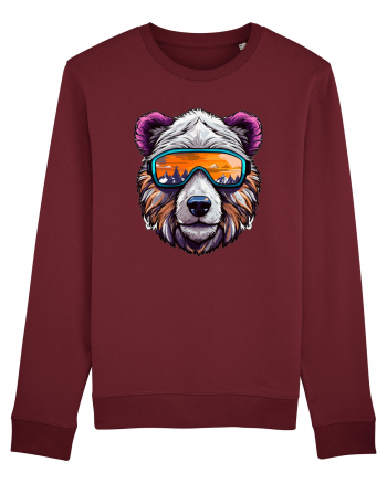 Snowboarding bear Burgundy