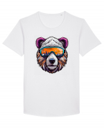 Snowboarding bear Tricou mânecă scurtă guler larg Bărbat Skater