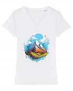 Mountains Tricou mânecă scurtă guler V Damă Evoker