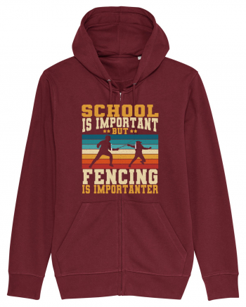 School Is Important But Fencing Is Importanter Grunge Style Burgundy