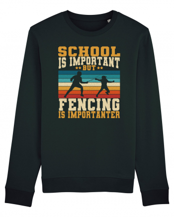 School Is Important But Fencing Is Importanter Grunge Style Black