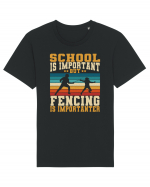 School Is Important But Fencing Is Importanter Grunge Style Tricou mânecă scurtă Unisex Rocker