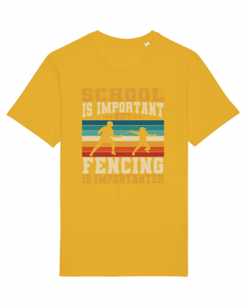 School Is Important But Fencing Is Importanter Grunge Style Spectra Yellow