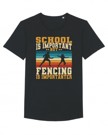 School Is Important But Fencing Is Importanter Grunge Style Black