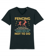 Fencing Do Everything Your Parents Told You No To Do Tricou mânecă scurtă guler V Bărbat Presenter