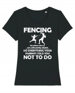 Fencing Do Everything Your Parents Told You No To Do Grunge Style Tricou mânecă scurtă guler larg fitted Damă Expresser