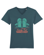 Sandy Feet Tanned Body Tricou mânecă scurtă guler V Bărbat Presenter