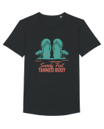 Sandy Feet Tanned Body Tricou mânecă scurtă guler larg Bărbat Skater