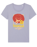 Tropical Life Tricou mânecă scurtă guler larg fitted Damă Expresser