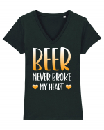 Beer never broke my heart Tricou mânecă scurtă guler V Damă Evoker