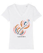Pană de idei Tricou mânecă scurtă guler V Damă Evoker