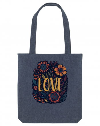 Love - flori boho Midnight Blue