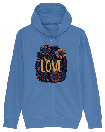 Love - flori boho Bright Blue