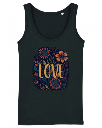 Love - flori boho Black