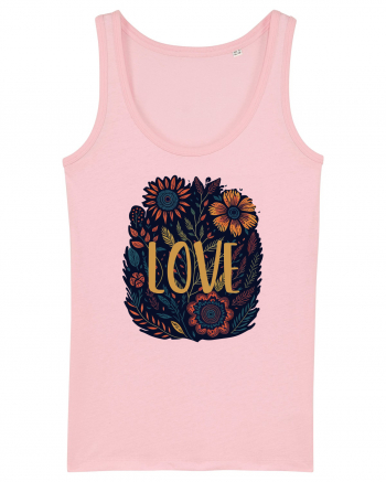 Love - flori boho Cotton Pink