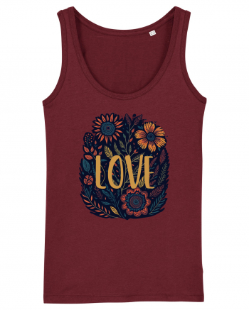 Love - flori boho Burgundy