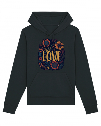 Love - flori boho Black
