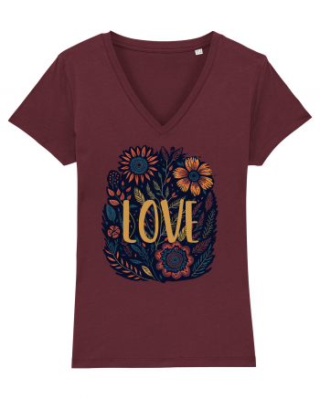Love - flori boho Burgundy