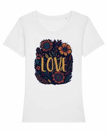 Love - flori boho White