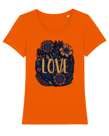 Love - flori boho Bright Orange