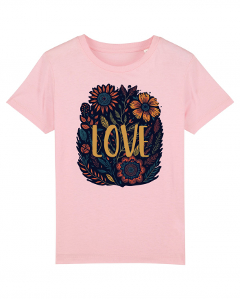 Love - flori boho Cotton Pink