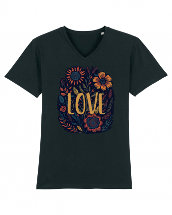 Love - flori boho Black
