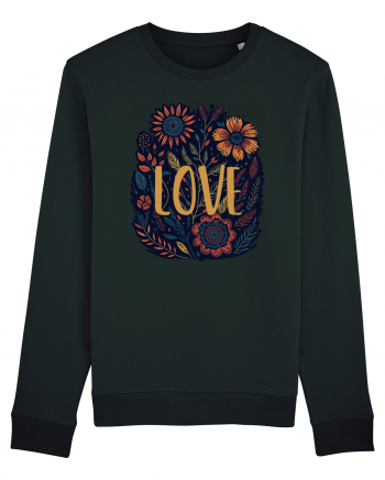 Love - flori boho Black