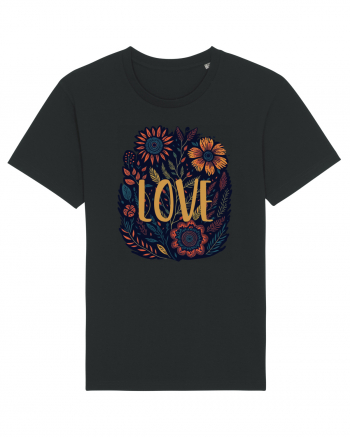 Love - flori boho Black