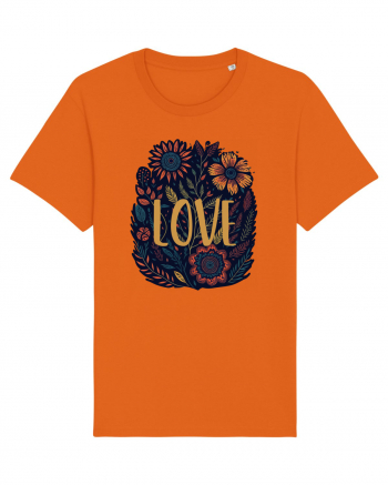 Love - flori boho Bright Orange