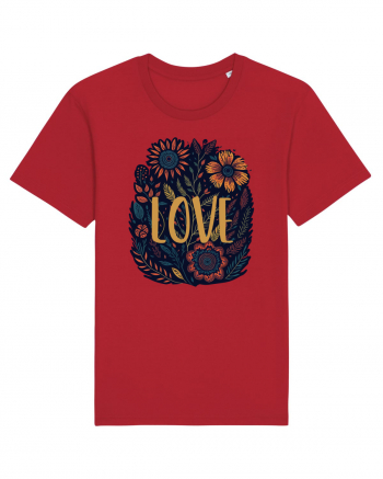 Love - flori boho Red