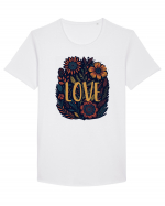 Love - flori boho Tricou mânecă scurtă guler larg Bărbat Skater