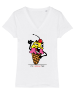 It`s I scream time Tricou mânecă scurtă guler V Damă Evoker