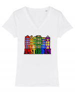 Amsterdam Tricou mânecă scurtă guler V Damă Evoker