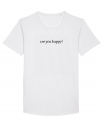 are you happy? Tricou mânecă scurtă guler larg Bărbat Skater