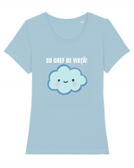 CU CHEF DE VIAȚĂ CLOUD Tricou mânecă scurtă guler larg fitted Damă Expresser