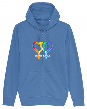 Lesbian Vintage Hearts Symbol Bright Blue