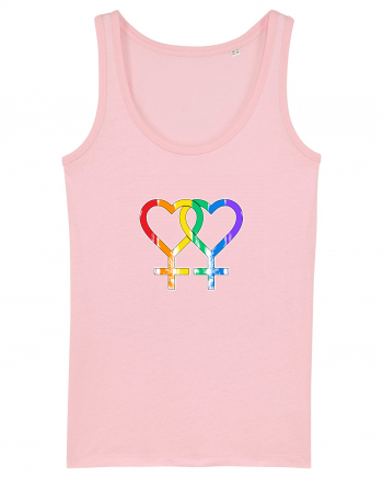 Lesbian Vintage Hearts Symbol Cotton Pink
