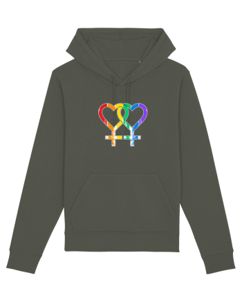 Lesbian Vintage Hearts Symbol Khaki